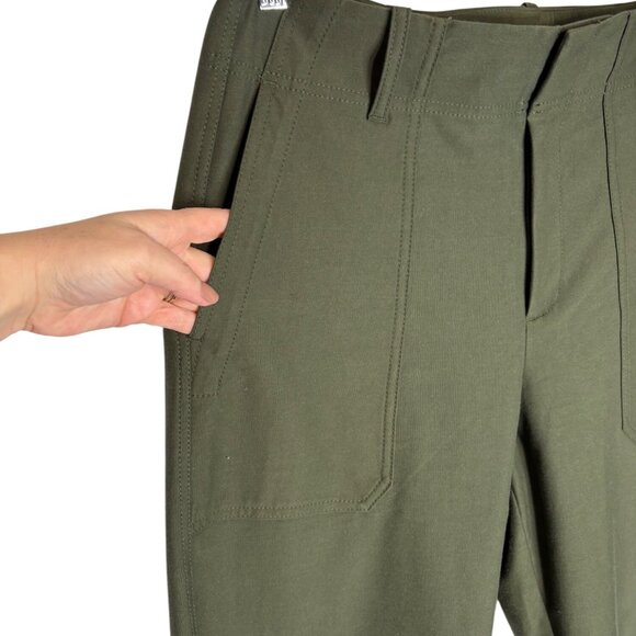 Athleta Skyline High Rise Barrel Leg Pant Aspen Olive-sz 14 Petite - Picture 8 of 12